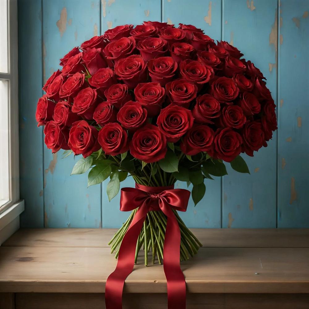 Букет Красные розы Блэк Меджик в Сосновке