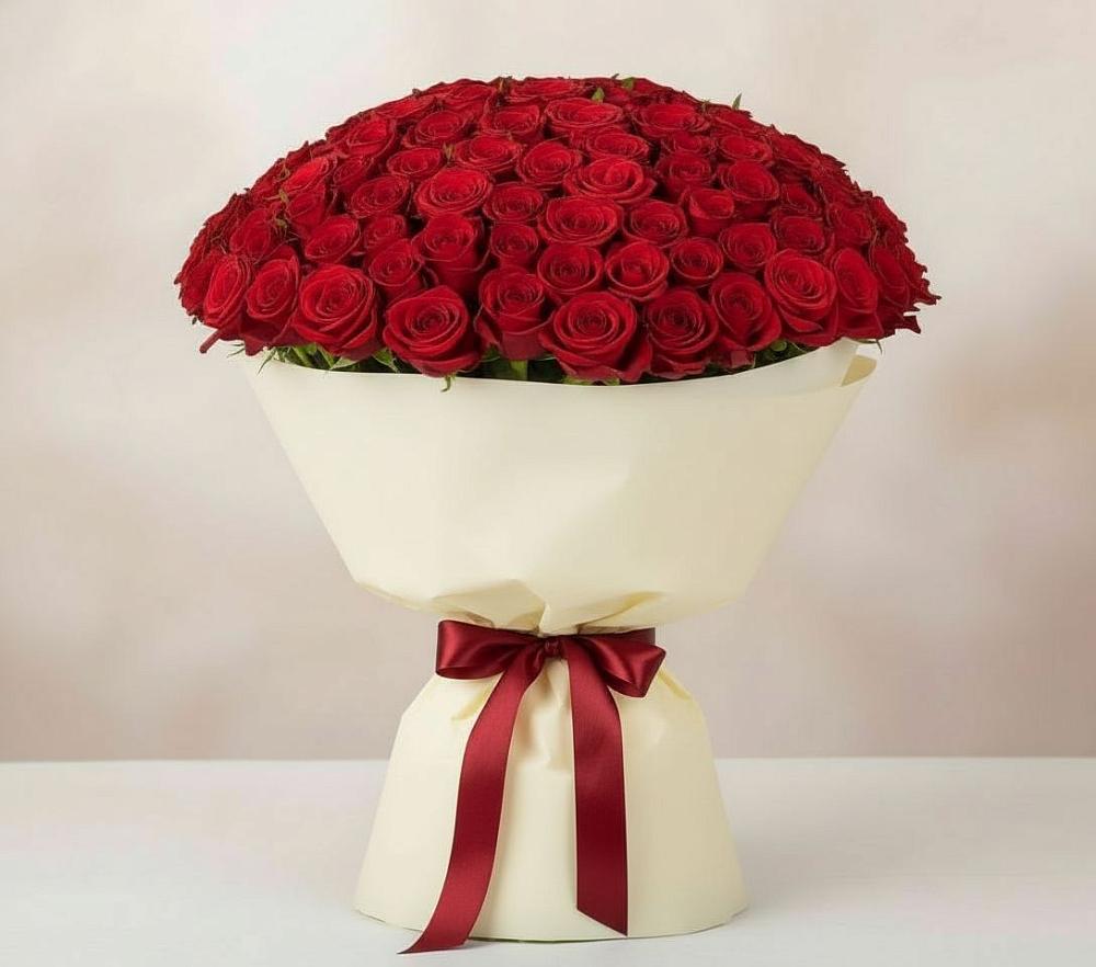 Букет 101 Красная роза Милано в Сосновке