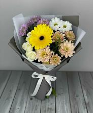 Букет цветов из:  Розы, Герберы и Хризантемы в Сосновке
