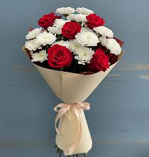 Букет цветов из:  Розы и Хризантемы в Сосновке