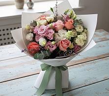 Букет цветов из:  Розы, Лизиантусы и Гвоздики #REPLACE_PRED# Сосновке