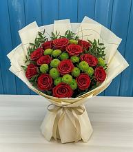 Букет цветов из:  Розы и Хризантемы #REPLACE_PRED# Сосновке