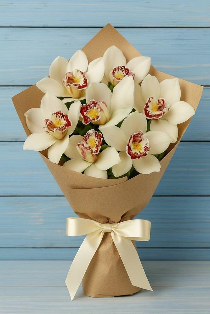 Букет цветов из: Орхидеи и Розы в Сосновке